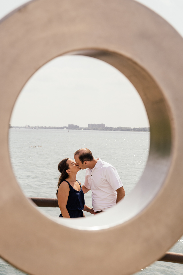 Detroit River engagement photo