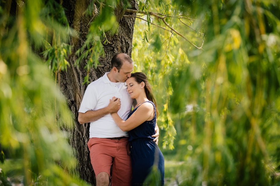 Detroit River engagement photo