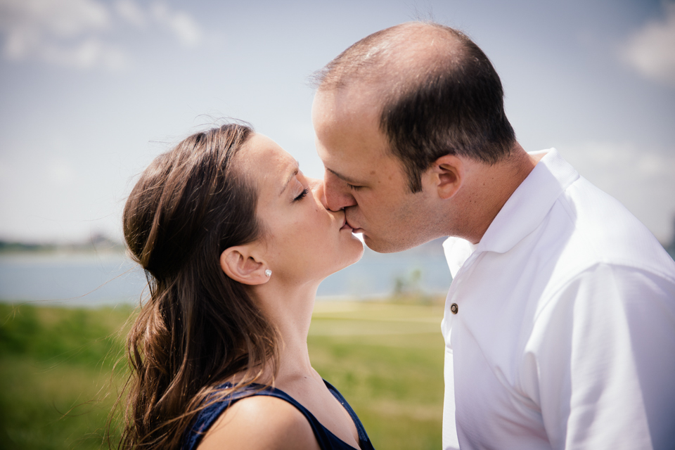 Detroit River engagement photo