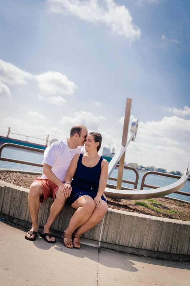 Detroit River engagement photo