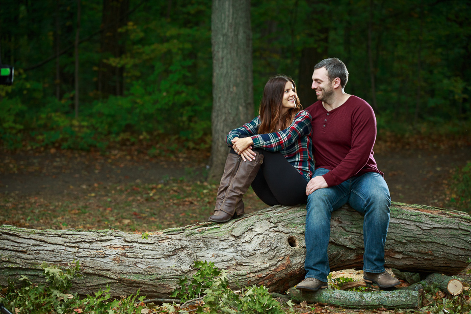 Maybury State Park outdoor fall engagement photos